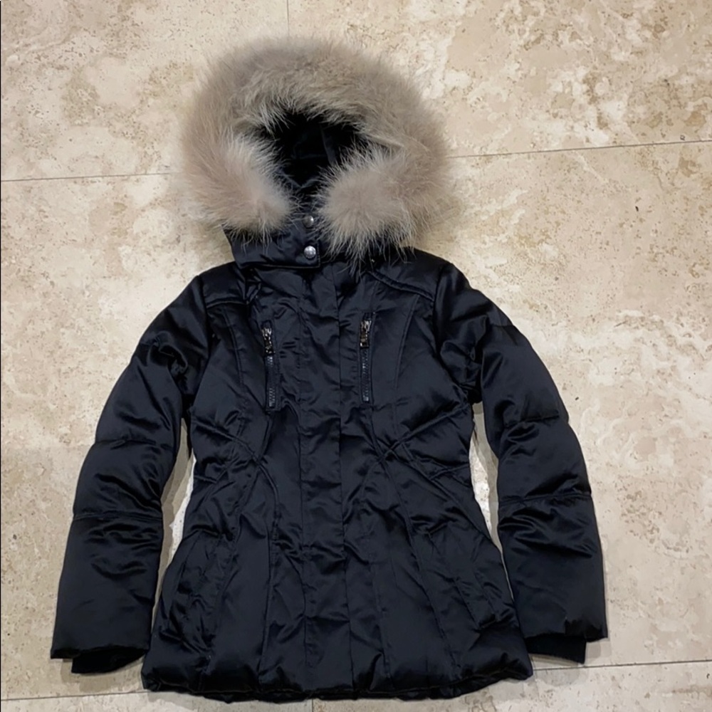 Andrew Marc Girls Down Jacket, Coyote Fur Hood, S4